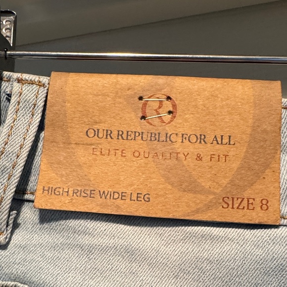 Our Republic For All High Rise Wide Leg Light Blue Women's Jeans 8 NWT - Picture 4 of 7